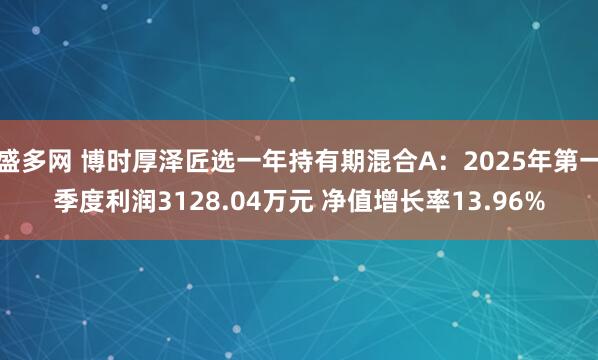 盛多网 博时厚泽匠选一年持有期混合A：2025年第一季度利润3128.04万元 净值增长率13.96%